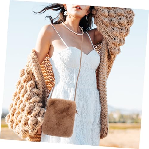Sac peluche marron UPKOCH pour ranger son téléphone portable