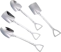 Vista 1 de Juego de 4 cucharas de pala de postre de frutas, cucharas de acero inoxidable de 6 pulgadas para postre café, té, helado, pastel de frutas