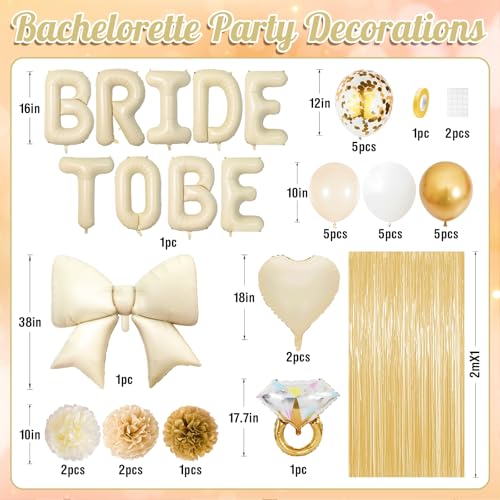 Image of Bachelorette Party Decorations,Sand White Bride To Be Bridal Shower Balloon