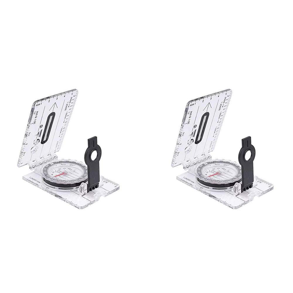 HZXSDEG 2 Pack Fordable Children Compass, Compass Survival, Pocket Compass for Hiking, Exploring, Orienteering, Camping, Multi-Functional Compass with Magnifying Glass