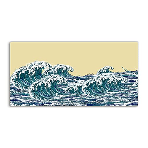 Tableau plexiglas mer et vagues 100x50cm pour décoration murale de salon contemporain