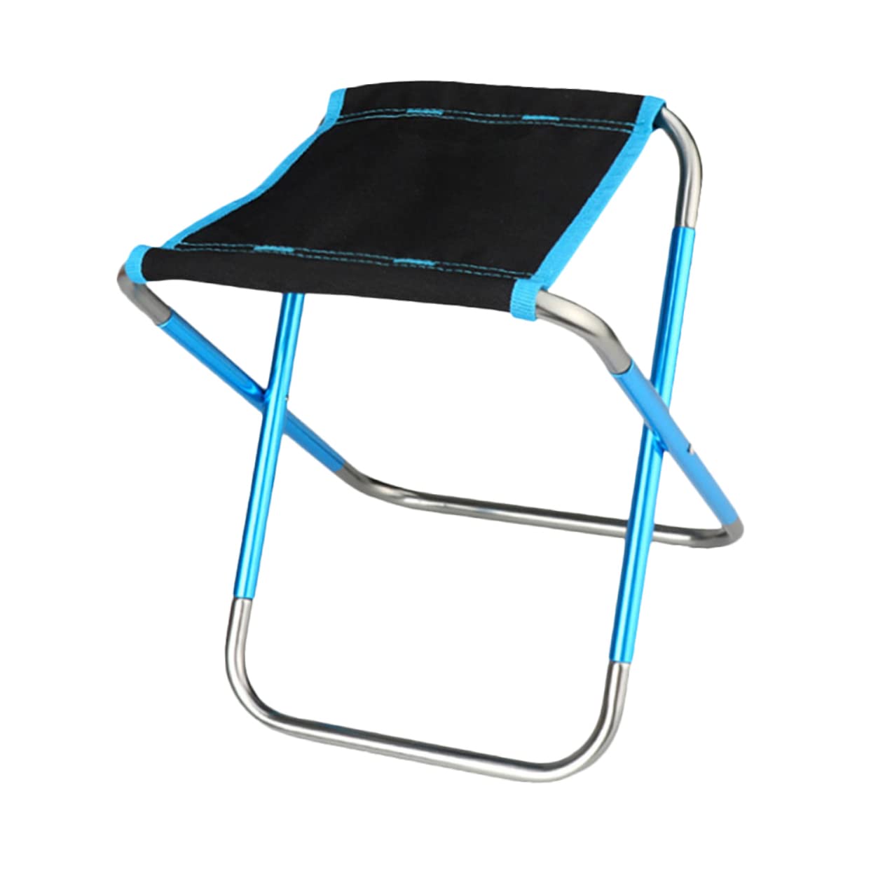 Taburete Plegable de Camping Portátil Azul para Playa y Jardín