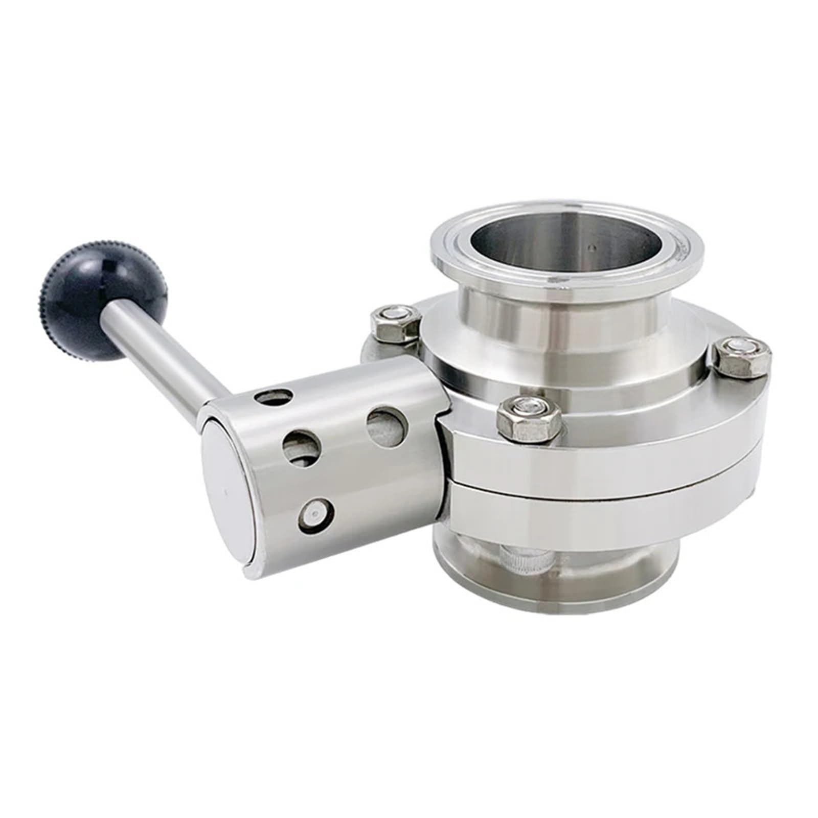 Válvula sanitaria de acero inoxidable OD63 con abrazadera Tri Clamp 77.5 mm para tuberías