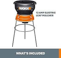 Vista 5 de Worx 13 Amp Electric Leaf Mulcher, Leaf Shredder with High-Compression Mulching, Powerful & Compact Yard Waste Shredder, Corded, WG430