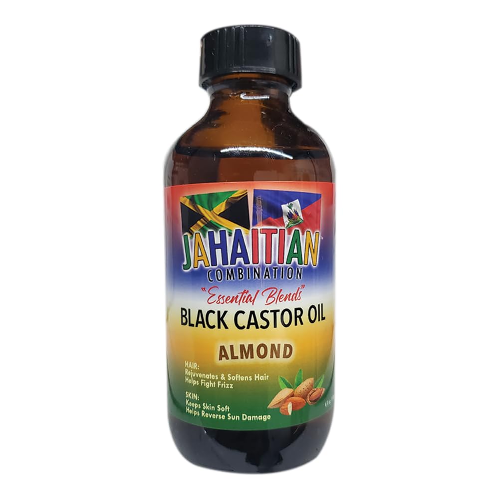 Jahaitian Combination Jamaican Haitian Black Castor Oil (Almond), 4 oz.