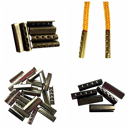 Gnews 16 Pcs Of Metal Aglets Diy Shoelaces Flat Opening Tips For Shoe Lace Repair In Golden #TOP4