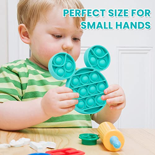 Connoo Party Favor Mouse Clubhouse Pop Its Sensory Toy For Toddler Fidget Block Popper Stress Relief Gift For Autistic Kids Adults Cyan+Blue+Red #TOP1