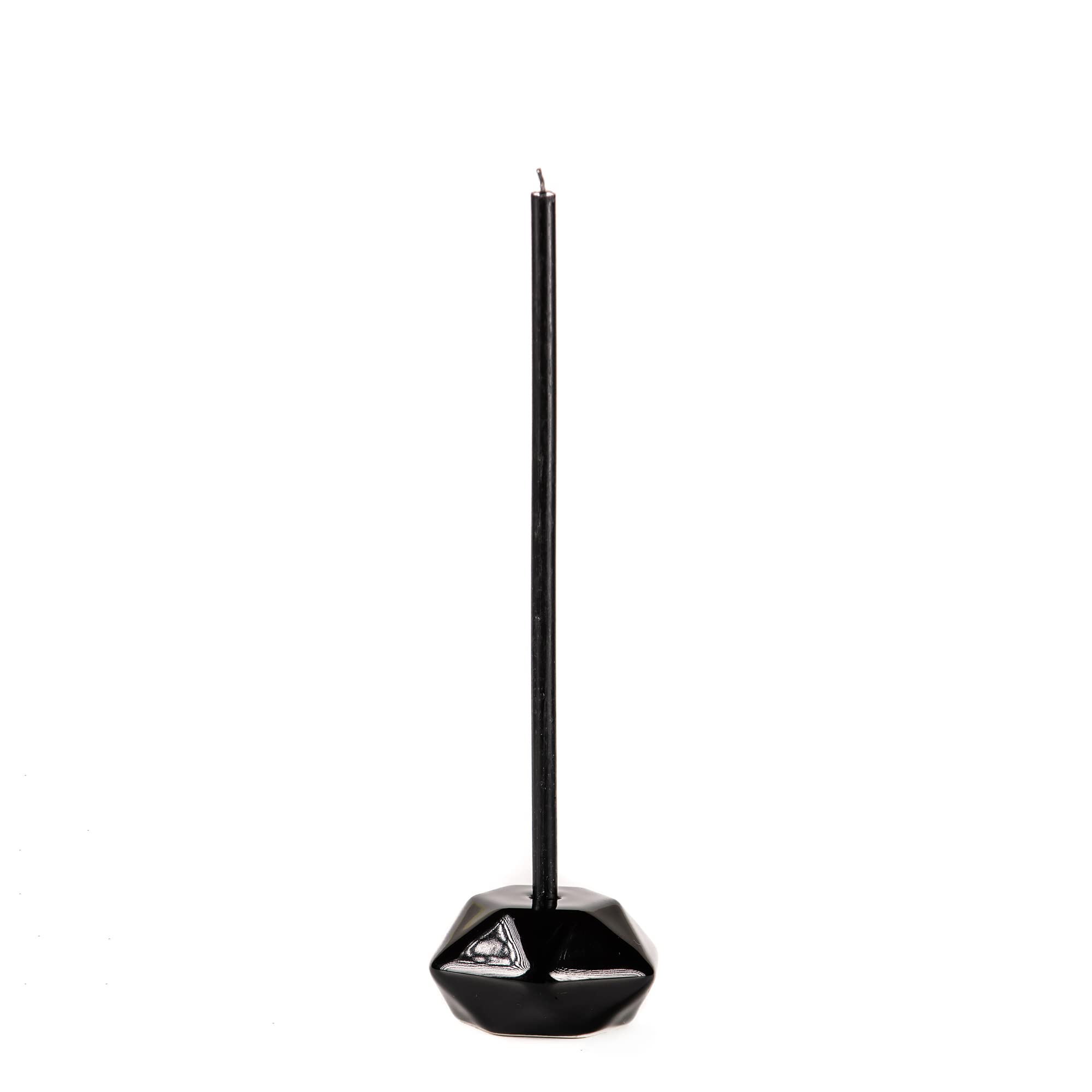 Danilovo Taper Candle Holder for Thin Candles – Handcrafted Ceramic Candle Holder – Sturdy Taper Candle Holders for Candlesticks – Candle Stick Candle Holder for Slim Candles – Home Decor by (Black)