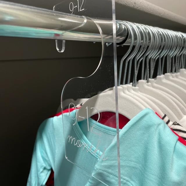 Miniatura 4 de 5 perchas acrílicas en blanco, colgador personalizado para niños, divisor de ropa acrílico liso para bricolaje, organizador de armario para niños de