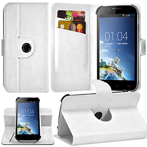 Seluxion - Etui de Protection avec Attaches Support 360 degrès Universel L Couleur Blanc pour Wiko Ufeel/Lite