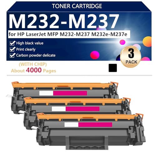 Toner M232-M237 volume d'impression élevé lot de 3 recharges noires LaserJet