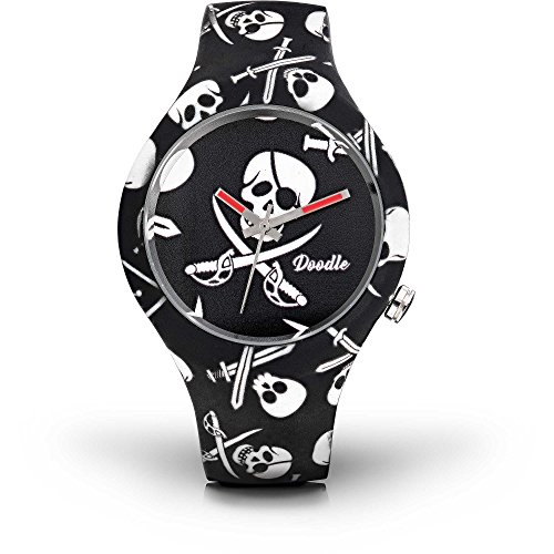 Doodle Armbanduhr Totenkopf DOSK002 mit Silikonarmband