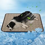 dellyy Kühlmatte Hund, Kühldecke Hund Selbstkühlend Waschbare(Braun, XXL)