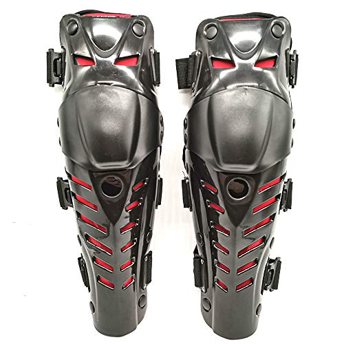 ZSADZS 膝プロテクター 耐衝撃構造 バイクプロテクター ひざすねプロテクター ガード バイク用防具 (レッド)