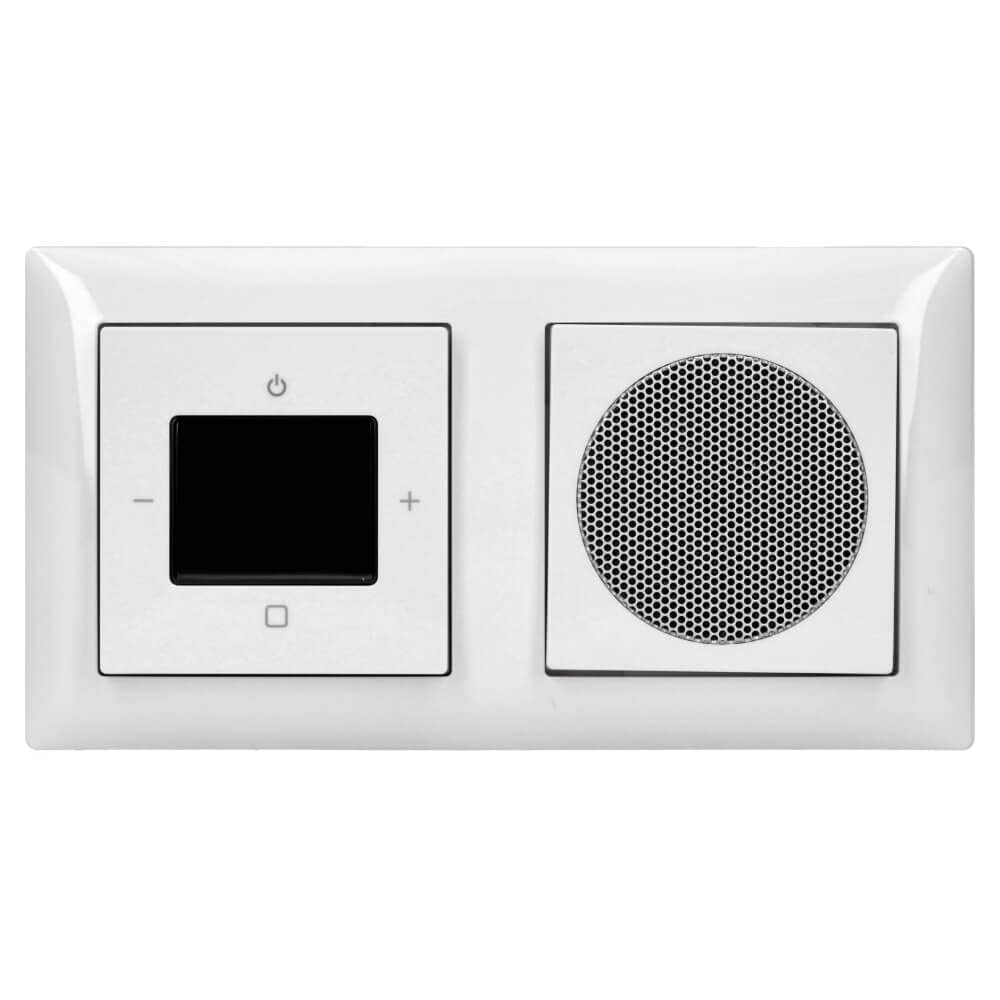 Busch-Jaeger Komplett-Set Unterputz UP DAB+ Radio 8215 U-101 Busch-balance SI Alpinweiß Lautsprecher 8223 U Abdeckung Zentralscheibe 8253-914 8252-914-101 2-fach Rahmen 1722-914
