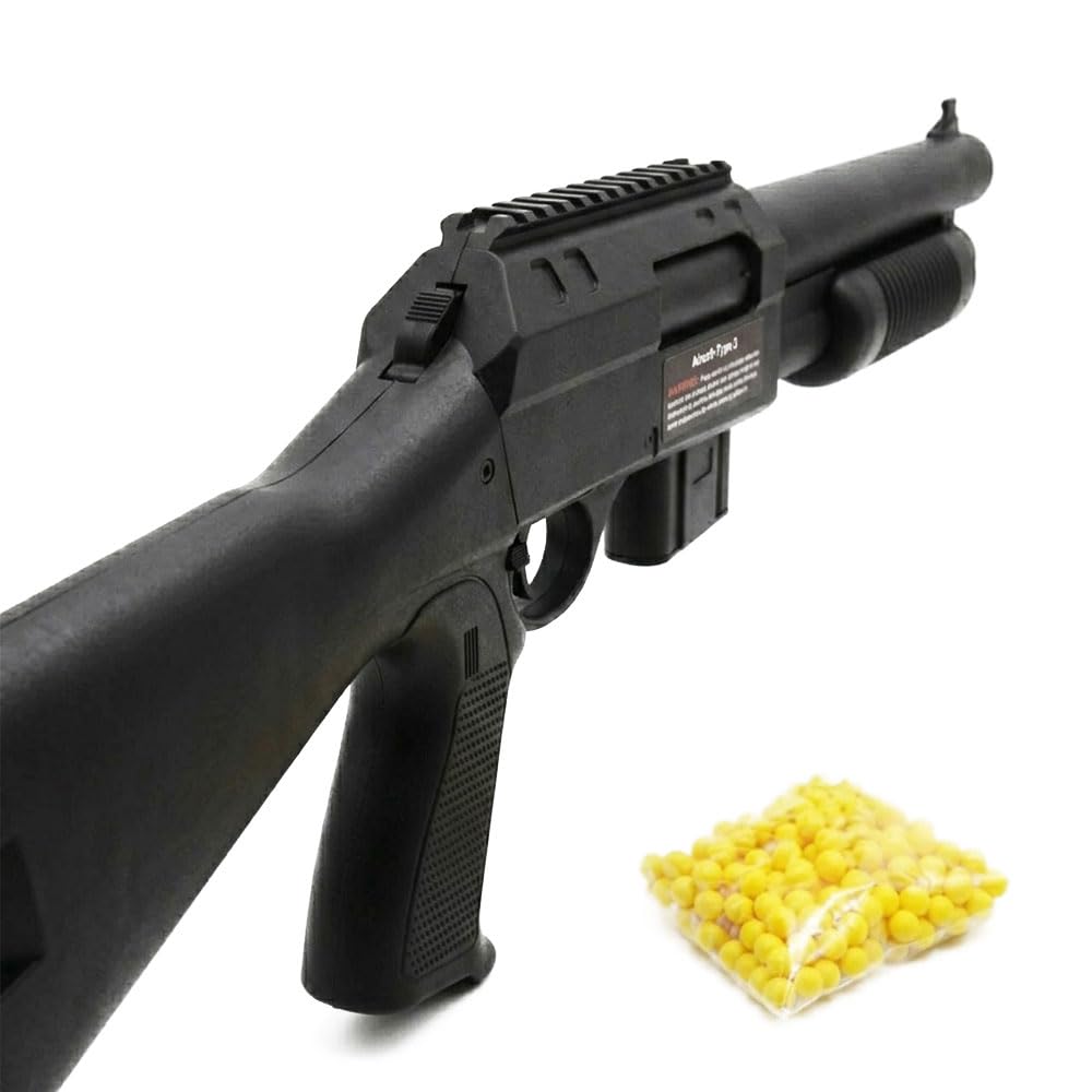 Airsoft Réplique de Fusil à Pompe à Billes 75 cm Factice, 0,44 Joule, Tir Coup par Coup, 18 Billes Incluses
