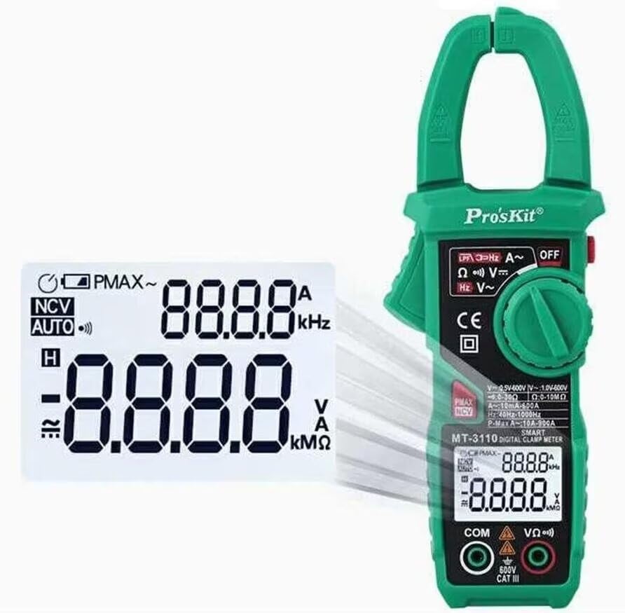 Miniatura 7 de Proskit MT-3110 Medidor de abrazadera digital de alta precisión Multímetro digital amperímetro AC y DC medidor universal