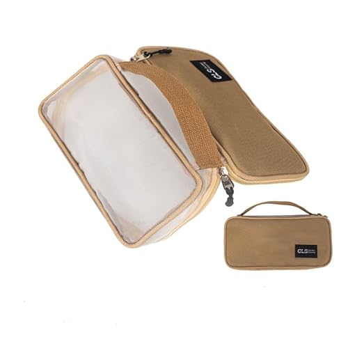 Hrlace Outdoor Besteck Netztasche Camping Bestecktasche Leer mit Tragegriff Besteck Aufbewahrungstasche Tragbar Essstäbchen Löffel Geschirr Tasche für Outdoor Camping Wandern Reisen Beige