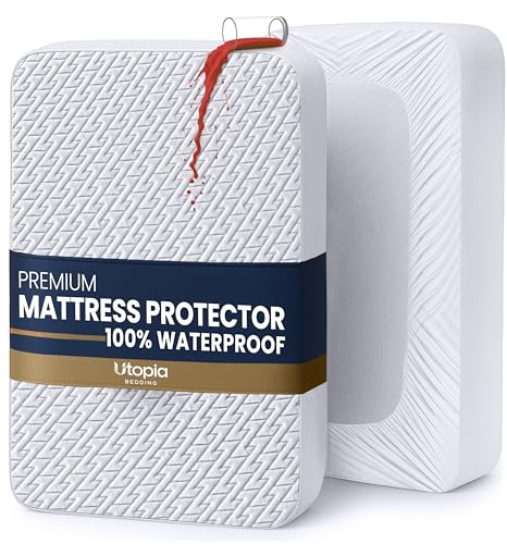 Utopia Bedding Waterproof Mattress Protector Twin XL Size Premium 3D Air Soft Fabric Mattress Cover Fits 15 Inches Deep Breathable Fitted Style with Stretchable Pockets