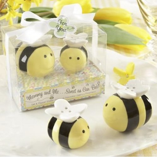 FLAMEER Cute Bee Style Shake It Free Shaker - Moisture Proof Humidity Free Glass Salt and Pepper Shakers for Home House Kitchen