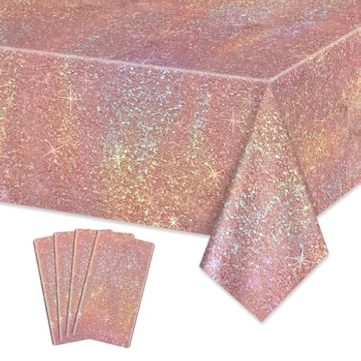 APUXXJUPA Paquete de 4 Manteles Rectangulares Oro Rosa, Mantel de Cumpleaños Rosa y Dorado Cubiertas de Mesa para Decoraciones de Cumpleaños 18 de Niñas Suministros de Fiesta Nupcial de Boda, 130 x | Ya disponible en tu tienda friki favorita! En mundofriki.es!