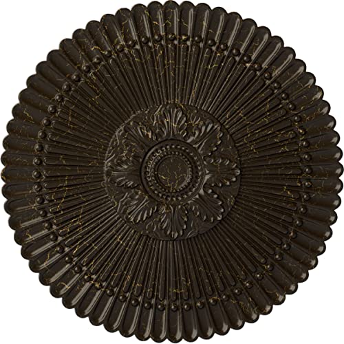 30"OD x 1 1/4"P Nexus Ceiling Medallion (Fits Canopies up to 2 3/4"), Hand-Painted Stone Hearth Crackle