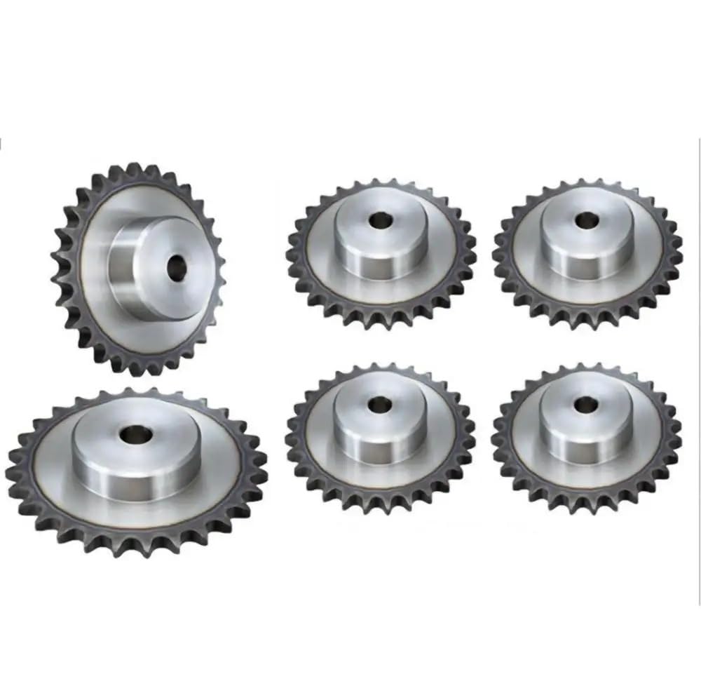 Piñón de cadena de rodillos, Piñón de cadena rodillos 04C, 48-80 dientes, 45#, paso acero, rueda dentada industrial 6,35 mm | 48 Teeth