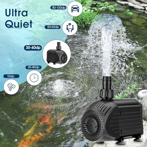 Image of NFESOLAR Ultra Quiet Submersible Water Pump 880GPH Size 5.3Lx3.5Wx4.3H in