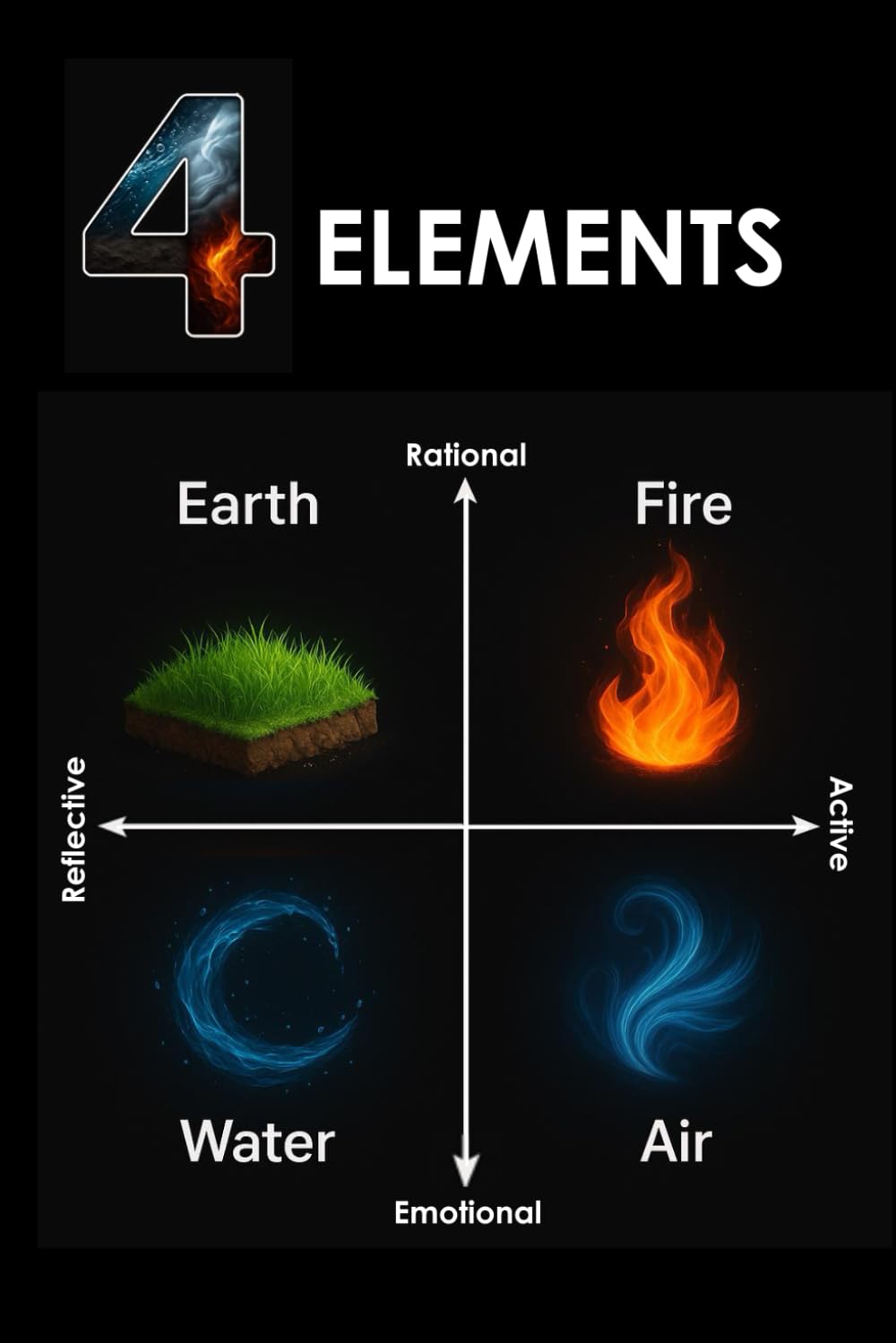 4 ELEMENTS - Natures and Personalities: Included in the book is the test to discover which element you are! (Fire, Water, Earth, Air)