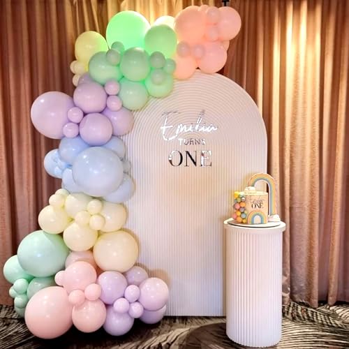 Image of Pastel Balloons, 12 Inch 35PCS Light Pink Blue Yellow White Latex Balloon, Multicolor Balloon for Kids Graduation Easter Wedding Rainbow Party Birthday Bridal Baby Shower Party Decorations Supplies