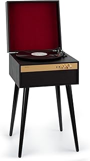 Auna Vinyl Record Player, Vinyl Records Turntable Record Players for Vinyl with Speakers, Home Audio Record Players, Retro Vintage Bluetooth Transmitter & Receiver Turntable, Speakers Stereo Systems