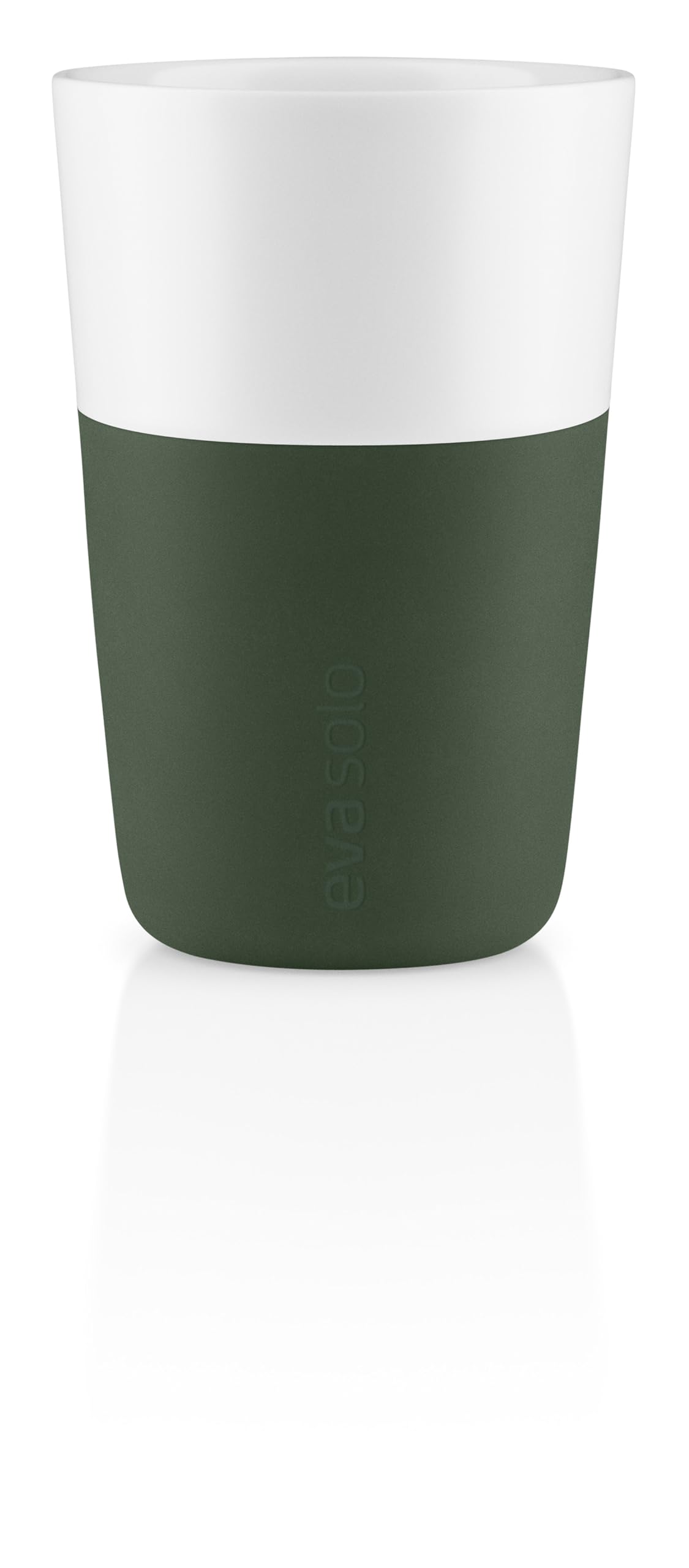 Juego de 2 tazas Eva Solo Cafe Latte, porcelana, silicona, verde esmeralda, 360 ml