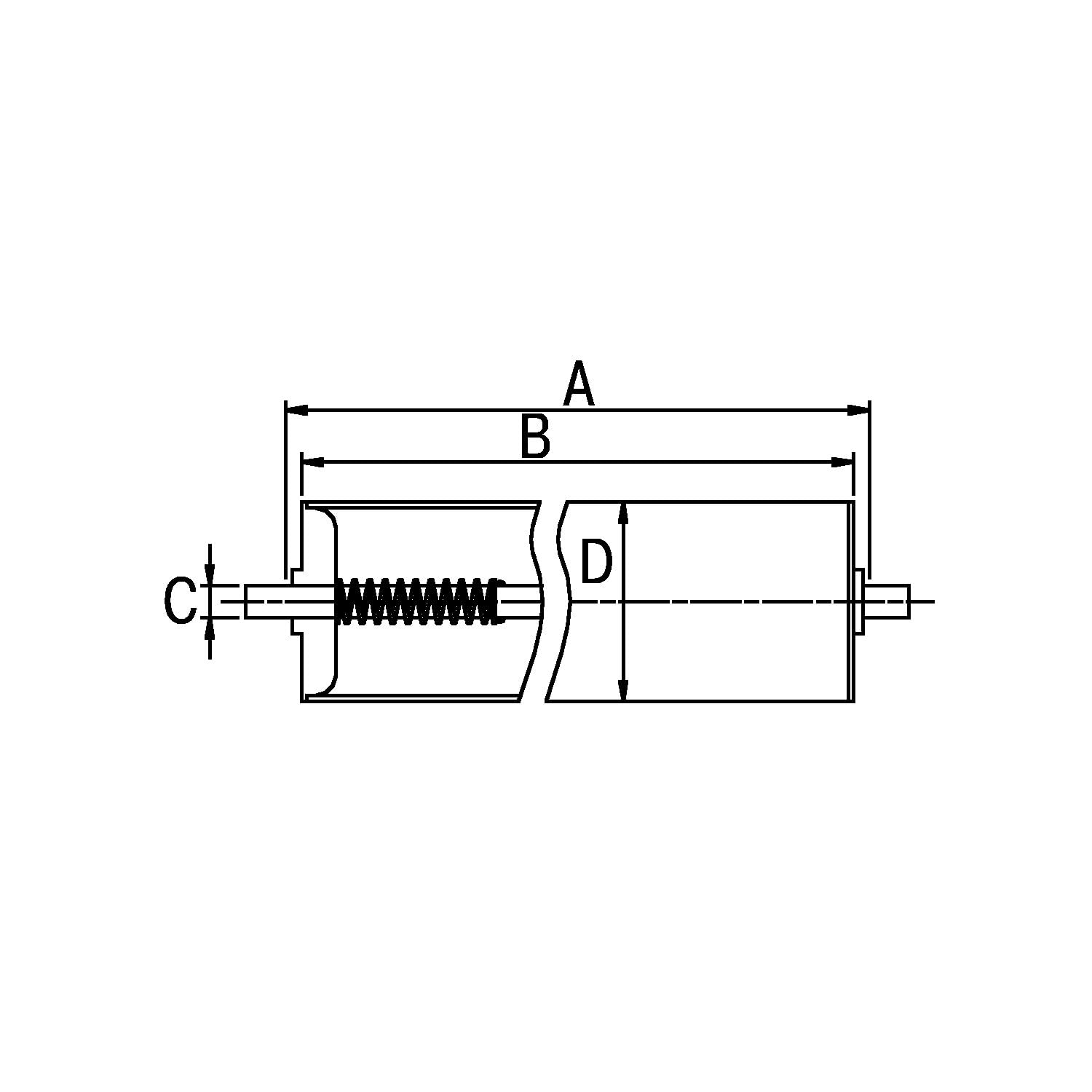 Gura | Kunststoff-Tragrolle | Rollen-Ø 63 mm | Gewindeachse M 12 x 20 | Länge 800 mm