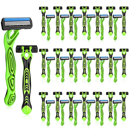 40 Pack 3 Blade Disposable Razors for Men, Sensitive Skin