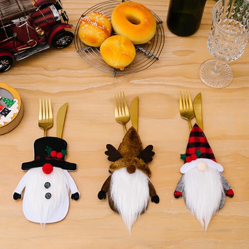 Pochette range-couverts de Noël pour décoration de table festive
