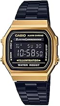 Casio Unisex Vintage A168WEGB-1BDF Black Digital Dial Black Stainless Steel Band D148