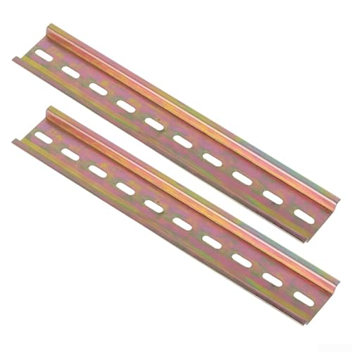 ZWEquipint Lot de 2 rails DIN de 35 mm de large, 7,5 mm de haut, 10 à 50 cm de long, en acier à fente pour disjoncteurs, borniers dans des boîtes de distribution (50 cm)