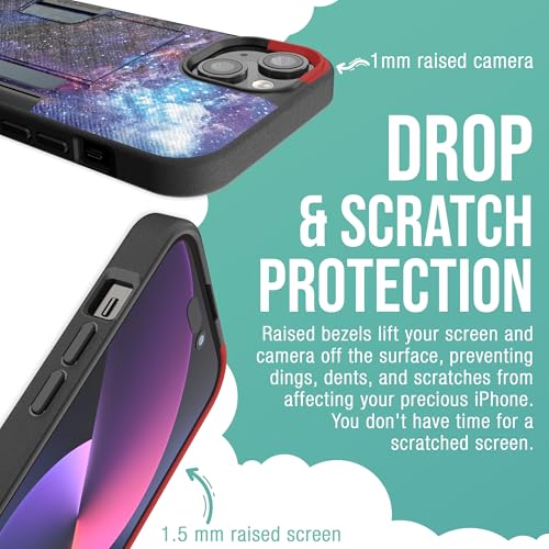 Image of Smartish iPhone 15 Plus Wallet Case - Wallet Slayer Vol. 2 [Slim + Protective] Credit Card Holder w /Kickstand - Drop Tested Hidden Card Slot Compatible w /Apple iPhone 15 Plus - Spaced Out