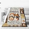Cute Guinea Pig Decor Throw Blanket - Cozy Fleece Flannel Soft Warm Plush Lightweight Bedding for Couch Sofa Bed 50"X60" #2