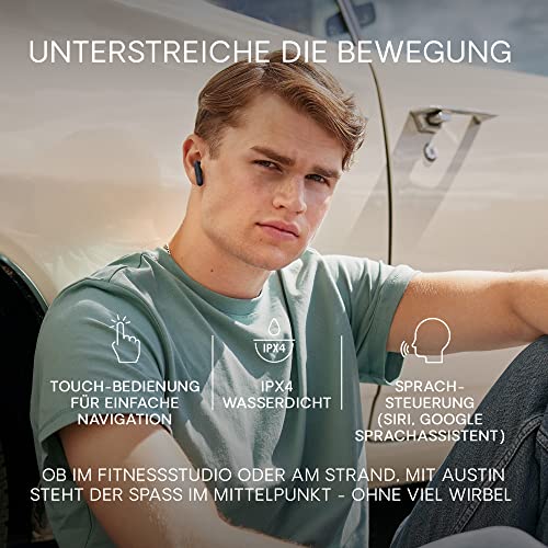 Urbanista In Ear Kopfhörer kabellos Bluetooth 5.3, IPX4 True Wireless Earbuds, 2 Mikrofone, 20 Std Spielzeit, Earphones mit Touch-Bedienung, TWS Headphones mit USB C Ladecase, Austin, Grün – Bild 5