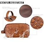 Elviros Toiletry Bag for Men, Large Travel Shaving Dopp Kit Water-resistant Bathroom Toiletries Organizer PU Leather Cosmetic Bags Fathers Day Gift (Medium, Brown) - Image 4