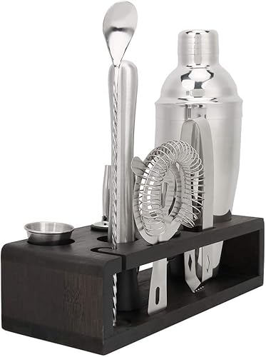 Miniatura 8 de Juego de cocteleras de acero inoxidable, 10 piezas, juego de cocteleras de acero inoxidable para el hogar, kit de herramientas de bar de barman,