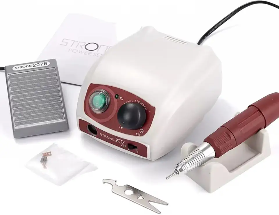 Lixadeira Profissional Motor Strong 207 Manicure Podologo Branco 110v