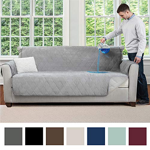 MIGHTY MONKEY Premium Water and Slip Resistant Large Sofa Protector, Seat Width Up