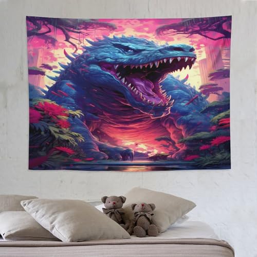 Tapisserie crocodile PAZZK 150x200cm en polyester pour déco murale