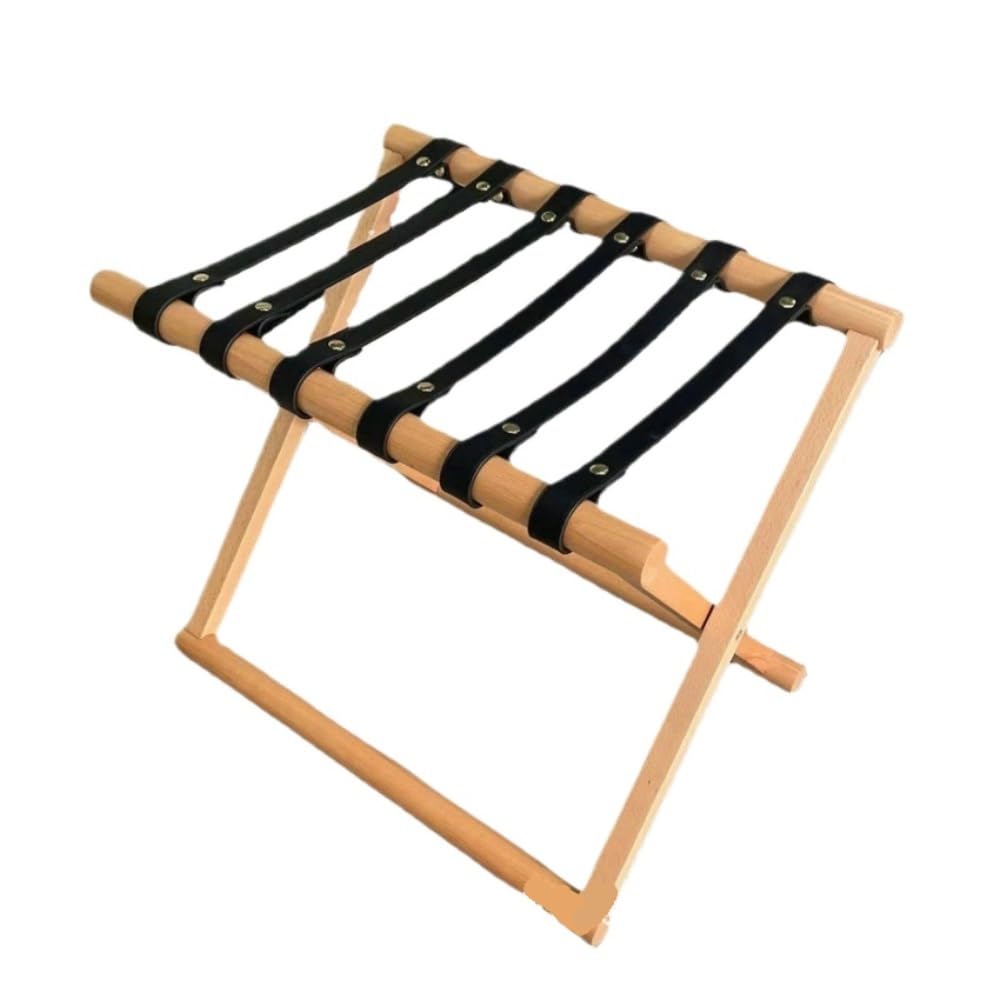 Porte-valise pliable en bois de hêtre véritable couleur jaune pour une chambre élégante