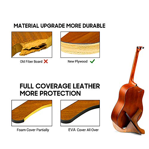 Ukulele Stand Universal Wooden Thicken Plywood X-Frame Style Portable String Instrument Holder for Mandolins Banjos Violins with Alloy Capo Gift (Ukulele Stand)
