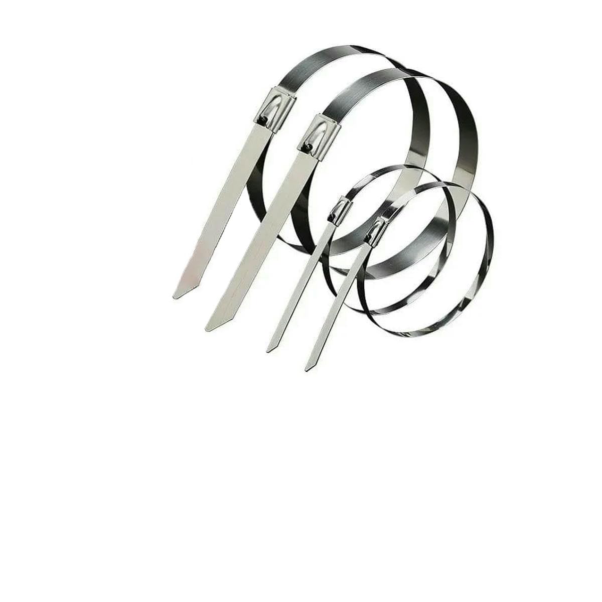 Bsguz 20Pcs 10 20 100 Pcs Stainless Steel Metal Cable Ties Exhaust Wrap Coated Locking Metal Zip-Exhaust Multifunctional Locking Cable Ties-4.6X200mm