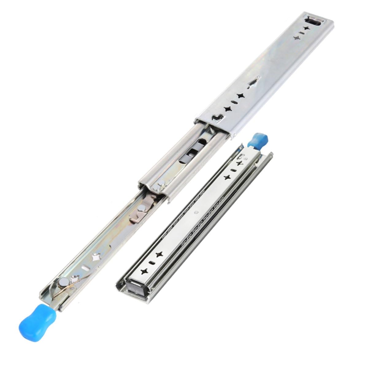 DSKJHI 1 Pair 250-1500mm Full Extension Drawer Slides with Lock Heavy Duty Industrial Steel Runners Rail 100kg Load Ball Bearing Tool Box Draw Slide, Side Mount (Size : 1400x53mm)