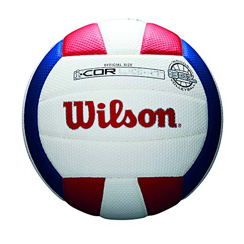 Wilson Sporting Goods i-COR Light Volleyball, Official Size i-COR Light Volleyball, Official Size, Red/White/Blue, Official/Light